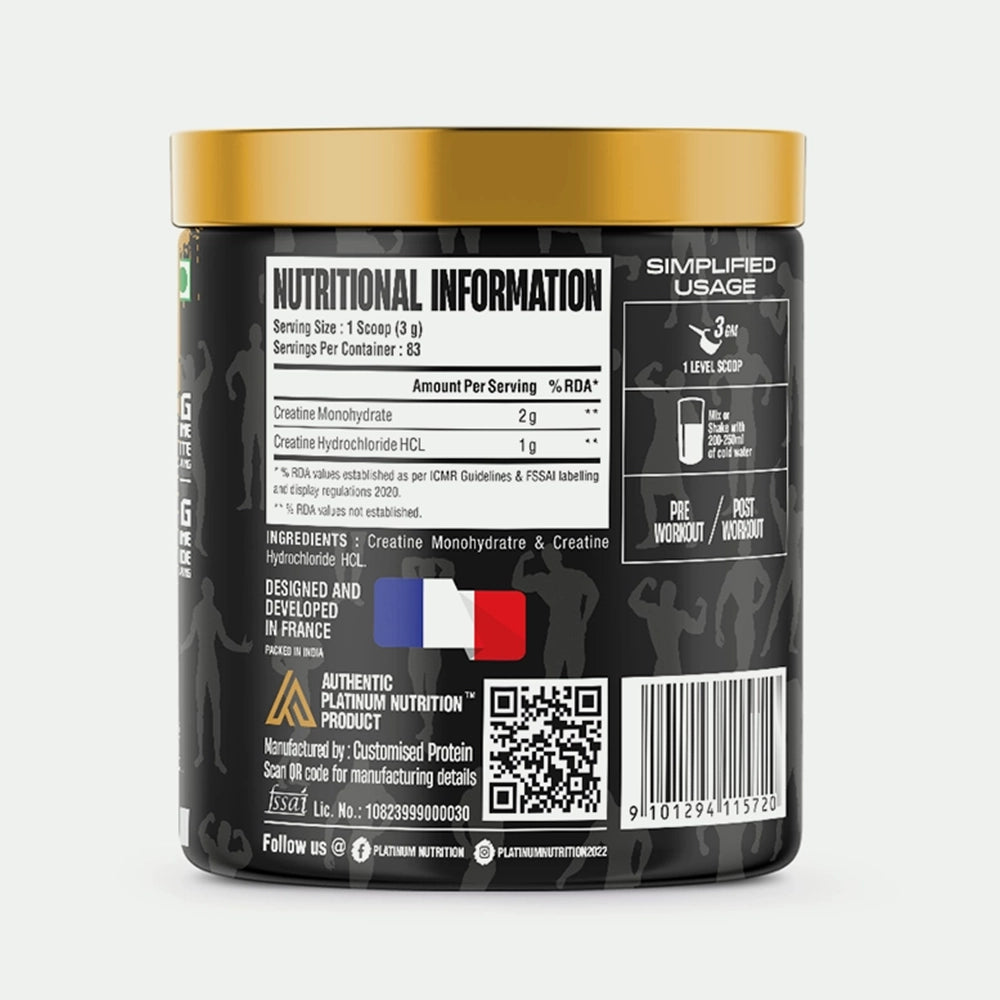 Platinum Creatine Micronized Creatine Mono + Creatine Hcl