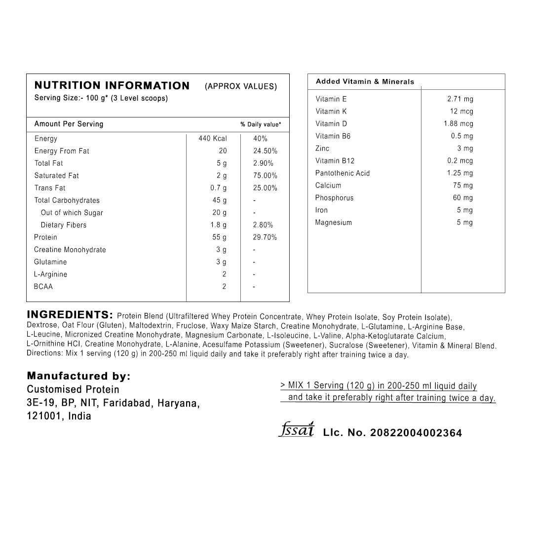 Platinum Hydro Gain Support Muscle Building And Weight Gain