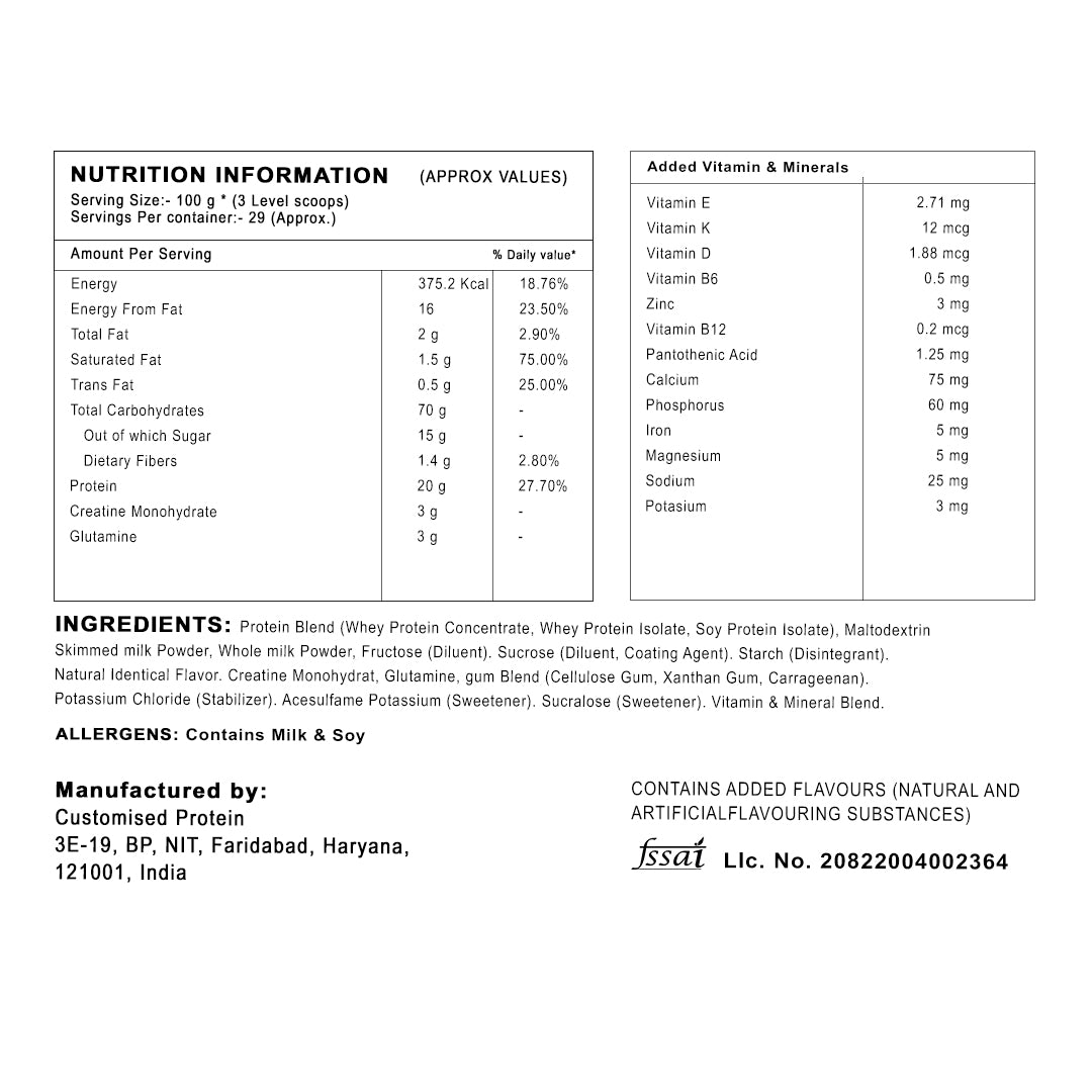 Platinum Nutrition Sure Mass Gainer Protein Powder