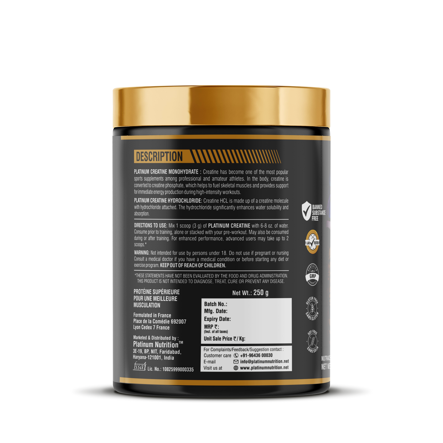 Platinum Nutrition Flavored Creatine 250g