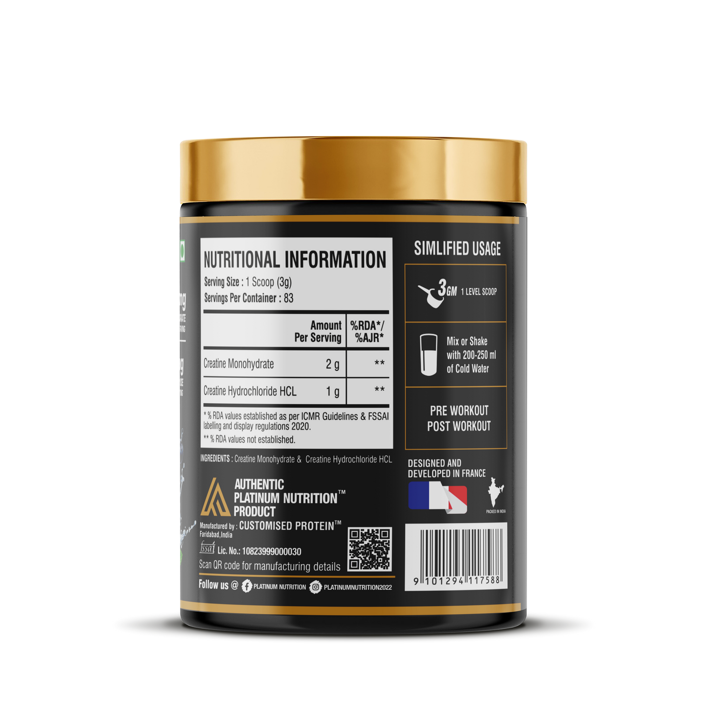 Platinum Nutrition Flavored Creatine 250g