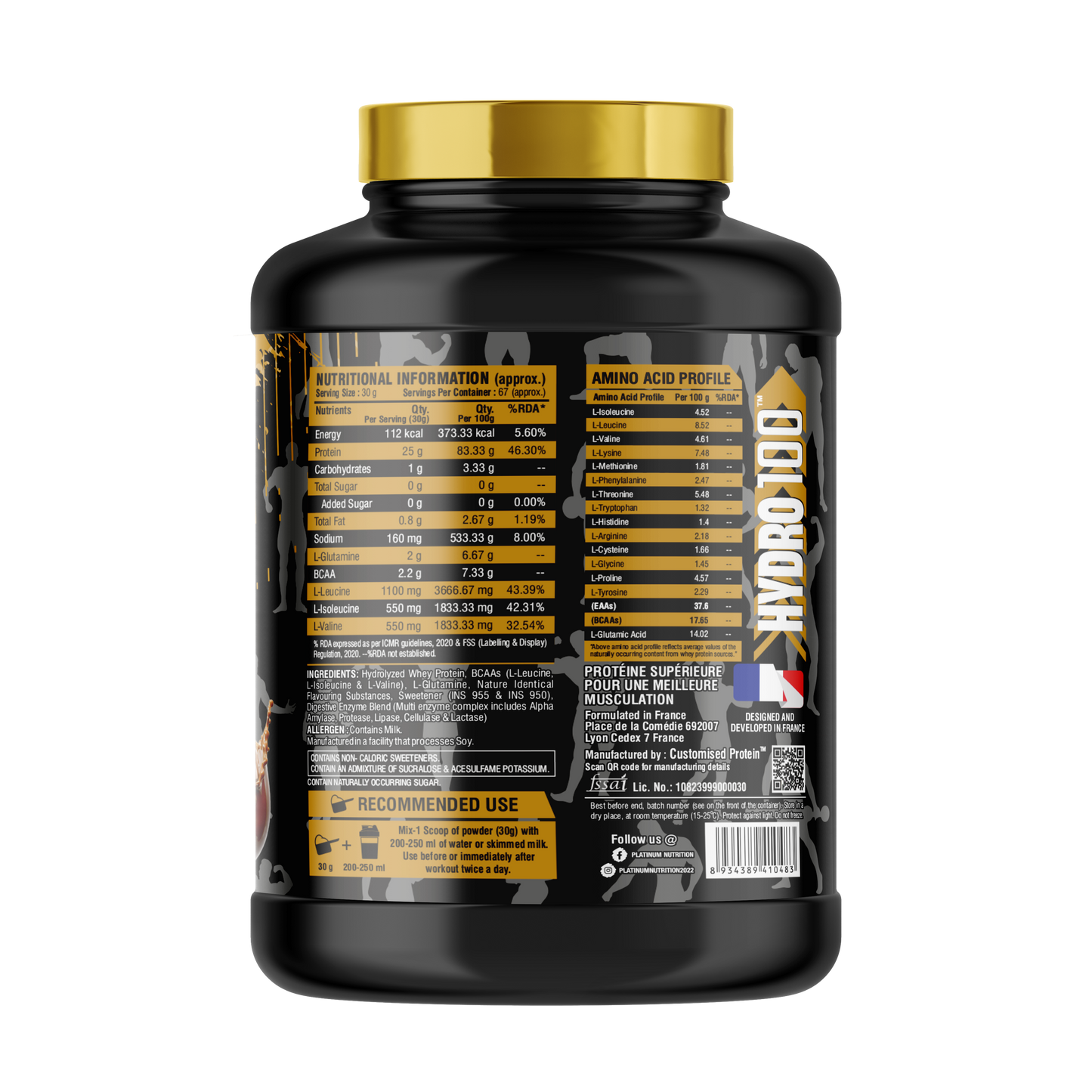 Platinum Nutrition Hydro100 - Pure and Clean Hydrolyzed Whey Isolate