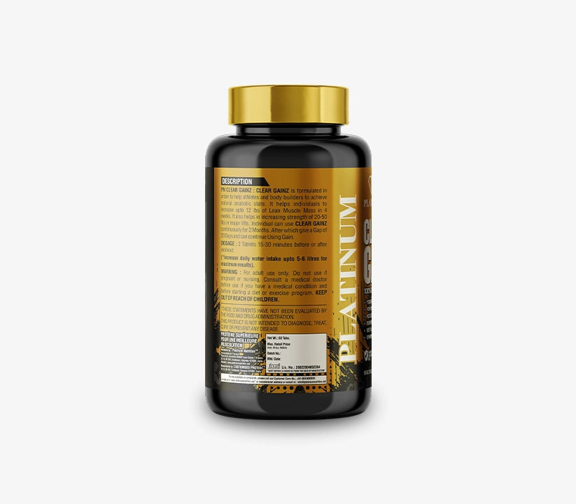 Platinum Nutrition Clear Gainz size gaining tablet