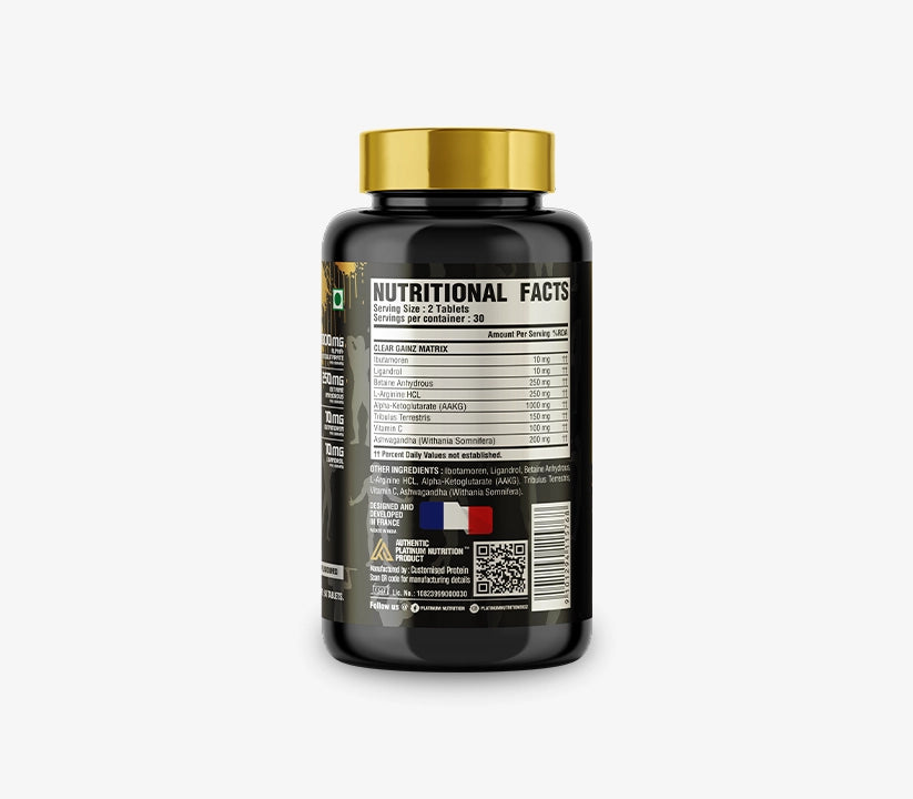 Platinum Nutrition Clear Gainz size gaining tablet